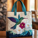 Geantă Artizanală – Colibri și Floare Albă